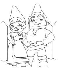 Malvorlage Gnomeo und Julia kostenlos 1