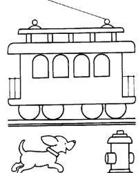 Malvorlage Straßenbahn kostenlos 2